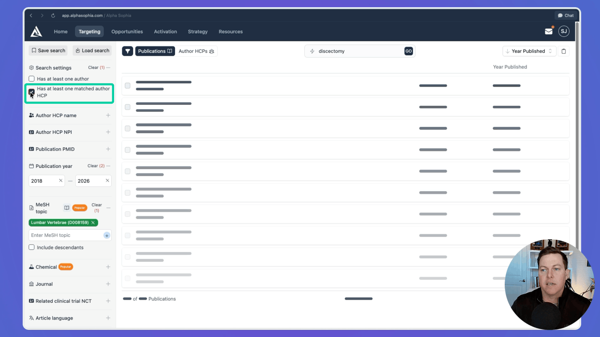 Filtering for Matched Author HCPs