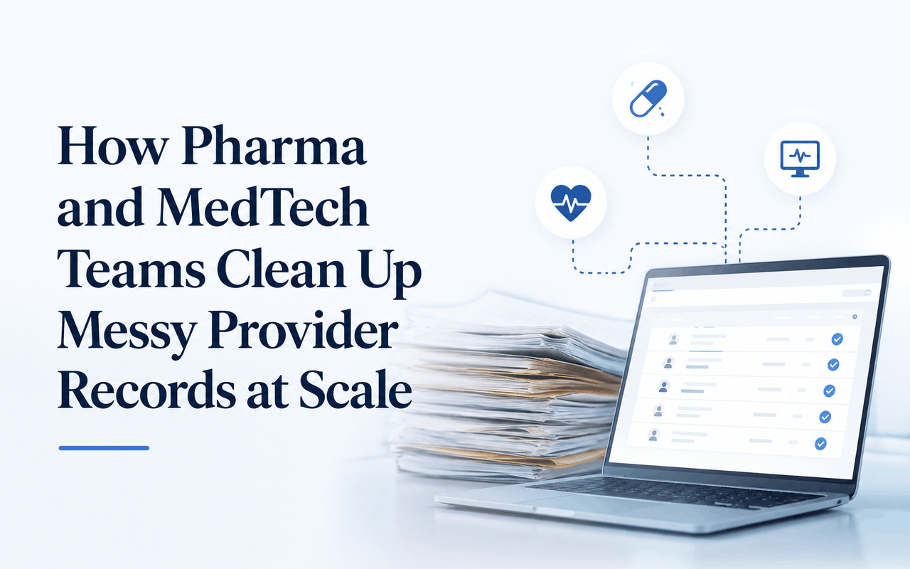 How Pharma and MedTech Teams Clean Up Messy Provider Records at Scale