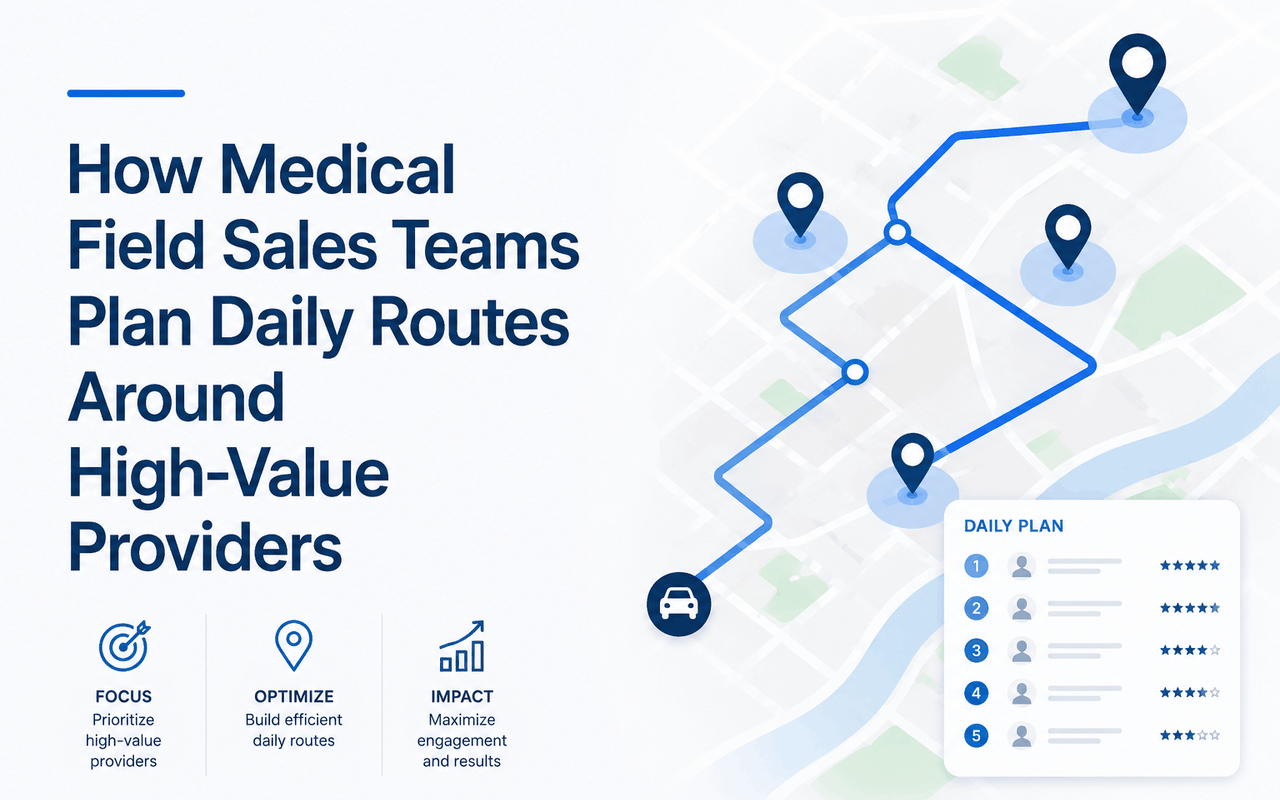 How Medical Field Sales Teams Plan Daily Routes Around High-Value Providers
